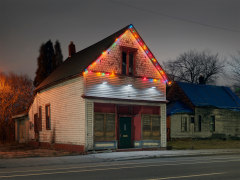House with Xmas Lights 2, Eastside, Detroit, 2018