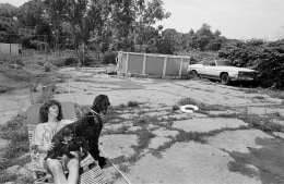 Woman Lounging with Poodles, Somerville, Massachusetts, 1981