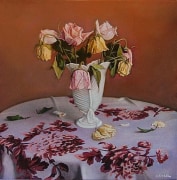 Still Life with Eight Roses, hand-colored gelatin silver print