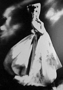&quot;Silk Organdie, Embroidered and Printed&quot;, Gown by Irene, Barabara Mullen, New York, Harper&#039;s Bazaar, July 1955, gelatin silver print, 14 x 11 inches