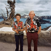 Couple with Matching Shirts at Crater Lake National Park, Oregon 