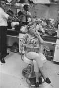 Beauty salon client smoking, Detroit, 1968