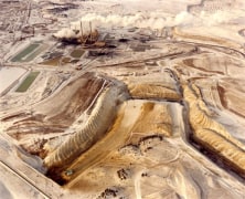 Strip mine, power plant, and waste ponds, January 15, 1984