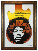 Jimi Hendrix Plays Berkeley Movie poster 1971. Gunther Kieser German poster for Jimi Hendrix Berkeley and Doors Feast of Friends and Cat Mother