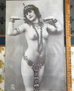 Theda Bara pinup hands on shoulders french postcard called Chastity