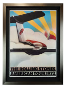 Rolling Stones poster 1972 American tour poster by John Pasche. Rolling Stones airplane poster 1972