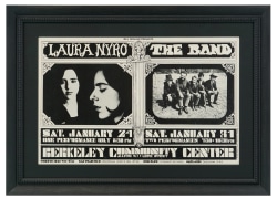 BG-215 poster featuring The Band and Laura Nyro, 1970 poster by Bonnie MacLean
