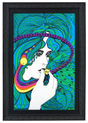 Acid Queen blacklight poster 1970 by Tom Gatz depicting Grace Slick with pipe