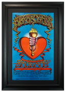 BG-136 Original 1968 poster by Rock Griffin called Torch and Heart advertising Sept 12-14 1968 concerts by Big Brother &amp; the Holding Company, Santana and Chicago Transit Authority Band at the Fillmore West