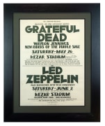 1973 Led Zeppelin concert poster for show at Kezar in San Francisco and next week Grateful Dead and Waylon Jennings 1973 poster