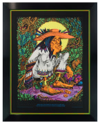 Mescalito Blacklight poster by Rick Griffin of Indian and peyote buttons 1968 Berkeley Bonaparte poster