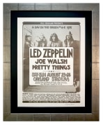 1975 Led Zeppelin poster advertising rock concert with Joe Walsh in Oakland in 1975 by Randy Tuten