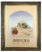 Grateful Dead poster Skull in Sand European Tour 1981by Stanley Mouse