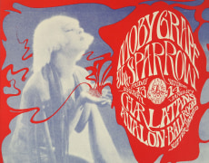 Detail of FD-43 poster for Moby Grape at the Avalon by Mouse and Kelley January 1967, a psychedelic poster featuring Alla Nazimova