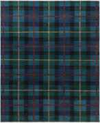 8' x 10' tartan multicolored blue, green, red, and yellow rug