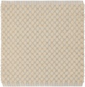 benedetta 2' x 2' flatweave sample in the grey white colorway. it has a chain link patttern