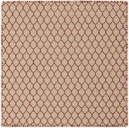 julita 2' x 2' flatweave sample in the ivory wine colorway. it has a chainlink fence pattern
