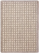 keandra sample in the stone colorway. it is wilton woven with grey and cream yarns.