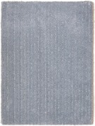 linear luster 4 sample in the stormy day color way. this is a blue grey color. the sample has a vertical rib patterning