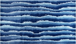 cape cod ocean done in aquaslk. the ocean color is a deeper blue compared to the hand-knotted version