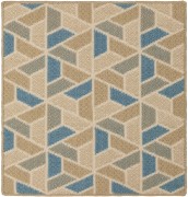 neroli 2' x 2' flatweave sample in the blue beige colorway. it's a geometric pattern