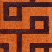 hand-tufted labyrinth persimmon rug sample