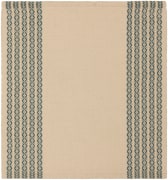 ioni 2' x 2' flatweave sample in the blue white colorway. it has four thin blue stripes on opposite ends of the sample