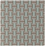 hosna 2' x 2' flatweave sample in the blue grey colorway. it features a small basketweave pattern