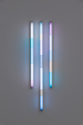 Spencer Finch.&nbsp;Haiku (Winter),&nbsp;2020. 3 fluorescent fixtures and filters, 48 x 16 inches.