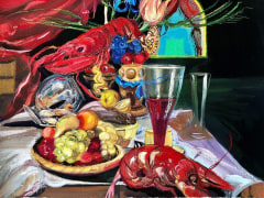 Natalie Frank.&nbsp;Still Life with Lobster (Grimm Ballet),&nbsp;2019. Gouache and chalk pastel on paper, 22 x 30 inches.&nbsp;