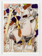 Gladys Nilsson. Seated, 2015.&nbsp;Ink, graphite and colored pencil on paper collage, 14 3/16 x 10 1/4 inches.