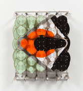 Jacob Hashimoto/Confined Orbits and Super-rotations/2015/Wood, acrylic, bamboo, paper, and Dacron