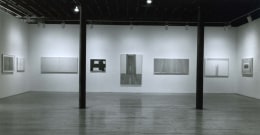 Installation view at Rhona Hoffman Gallery, Sylvia Plimack Mangold, Works on Paper, 1985