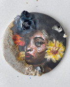 NATALIE FRANK,&nbsp;Untitled, 2021, Underglazed ceramic, 5 x 5&nbsp;inches