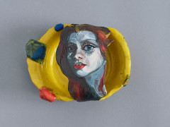 NATALIE FRANK,&nbsp;Woman, Yellow, 2021, Glazed ceramic,&nbsp;3.5 x 7 x 5.5 inches, 8.9 x 17.8 x 14 cm