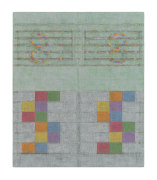 Score for Threshold, SouthWest - Two [ spectrum in green ], 2020-2022, Oil on canvas