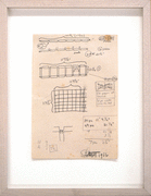 Sol Lewitt.&nbsp; Untitled, 1966.&nbsp;Ink and pencil on paper, 8.25 x 5.5 inches, paper, 13 x 9.75 inches, framed.