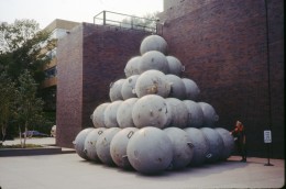 Installation view at Rhona Hoffman Gallery, Donald Lipski, 1988.
