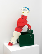 Karl Wirsum, Please Don&#039;t Get Up, 1980. Painted wood, 28 x 17 x 9.25 inches.