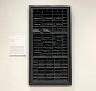 Louise Nevelson, End of Day XXVII, 1972, Black painted wood, 34-1/2 x 18-3/4 x 2-1/2 inches