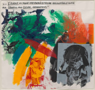 Robert Rauschenberg, Last Turn-Your Turn, 1991. Paint marker on acetat, silkscreen ink, and acrylic on fabric-laminated paper, 57-3/4 x 59-7/8 inches., Robert Rauschenberg Foundation
