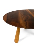 Walnut and Oak Round Coffee Table by Oluf Lund, Side View