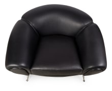 Black Leather Lounge Chair by Illum Wikkels&oslash;, 3