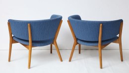 Nanna Ditzel ND83 Lounge Chairs Upholstered in Blue Fabric, 6