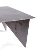 Artist Made Architectural Steel Table by Robert Koch, Side View Cropped