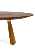 Walnut and Oak Round Coffee Table by Oluf Lund, Cropped View of Right Leg