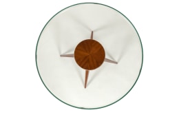 Italian Glass and Mahogany Round Occasional Table in the Manner of Pietro Chiesa, Birds Eye View