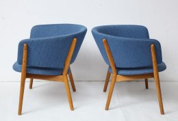Nanna Ditzel ND83 Lounge Chairs Upholstered in Blue Fabric, 5