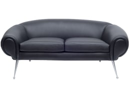 Black Leather Sofa by Illum Wikkels&oslash;