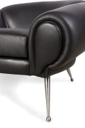 Black Leather Lounge Chair by Illum Wikkels&oslash;, Close Up 1